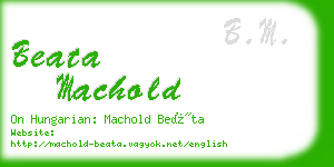 beata machold business card